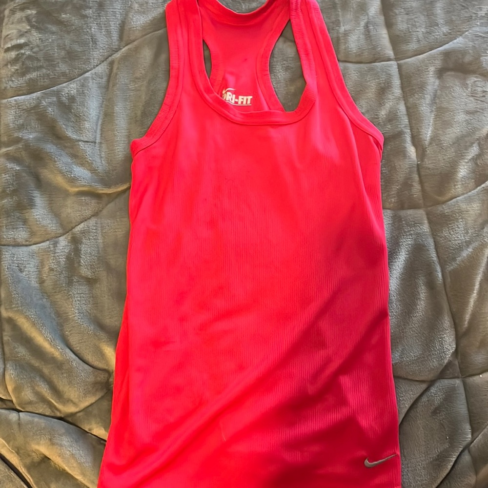 Nike DRI-FIT, pink, raiser back, tight fit tank top